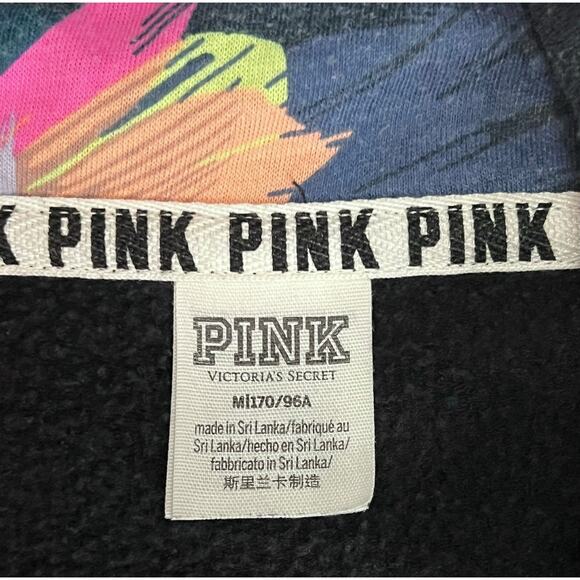 Victoria’s Secret PINK Quarter-Zip Black Pullover Sweatshirt - Size M - Pockets - Picture 8 of 15